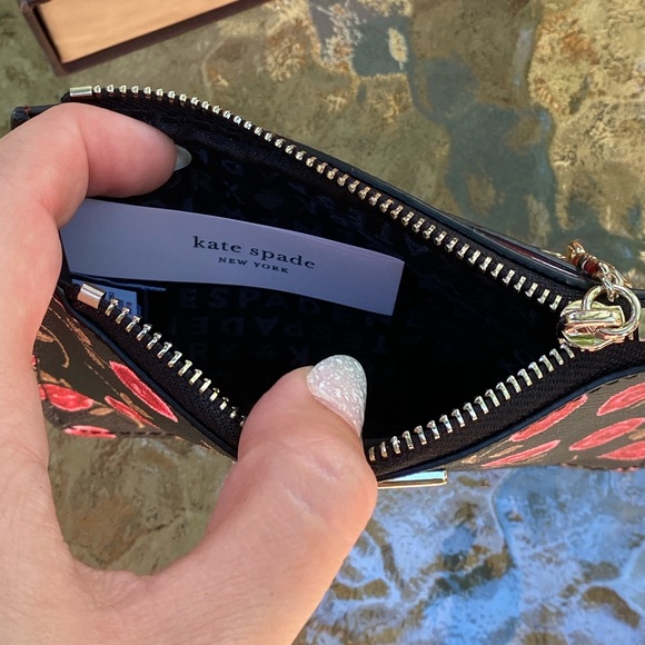 Kate Spade Rose Cardholder Wallet Key Pouch - Picture 6 of 9